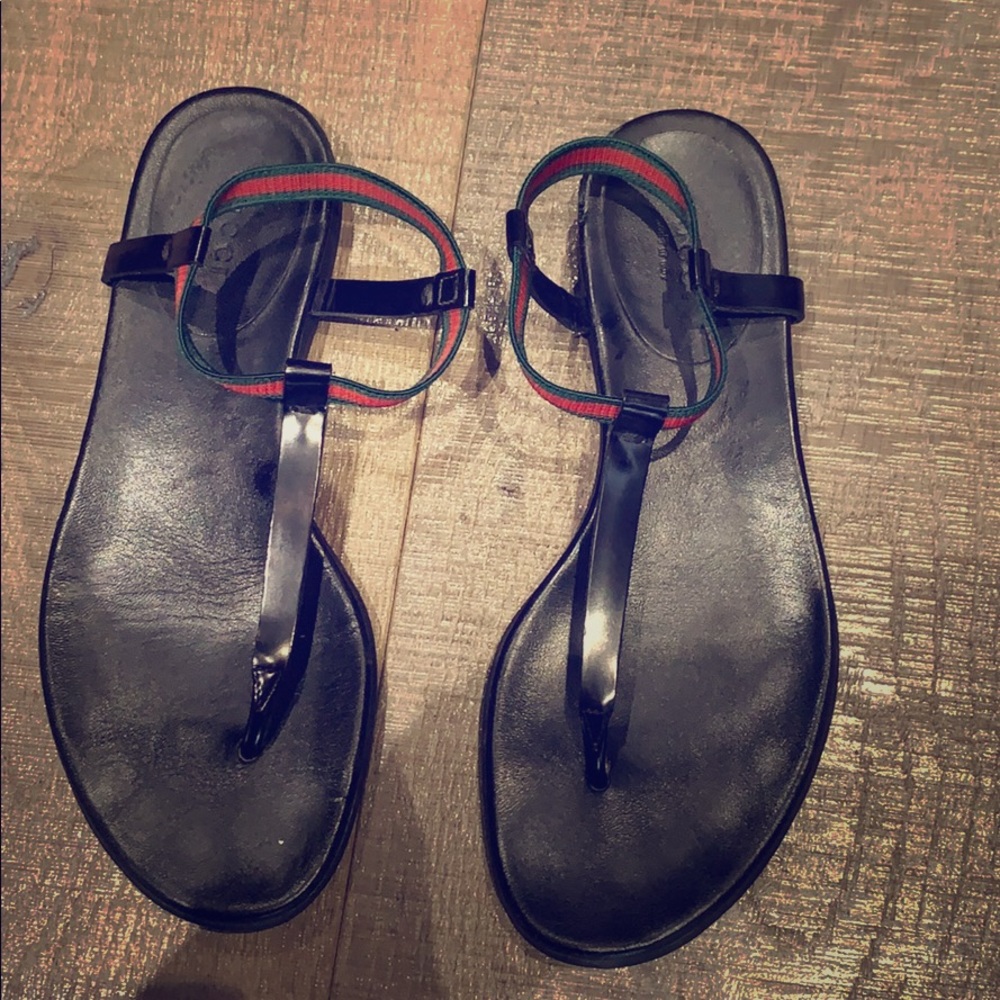 Ladies black Gucci sandals